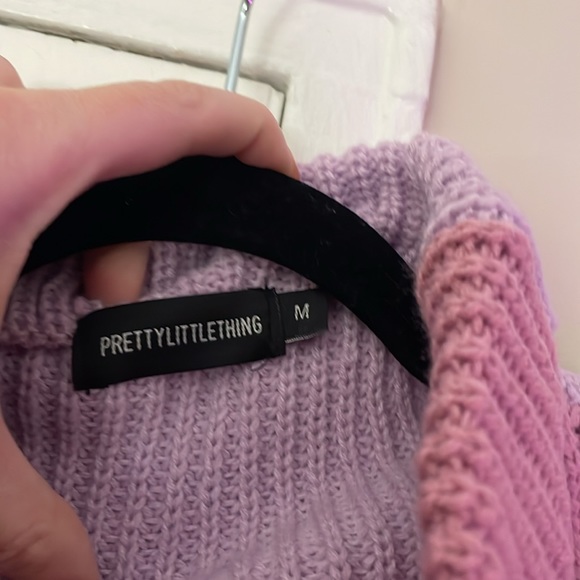 Pink Oversized Color Block Sweatshirt - Picture 8 of 9